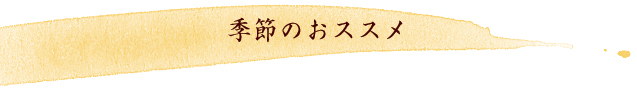 季節のおススメメニュー